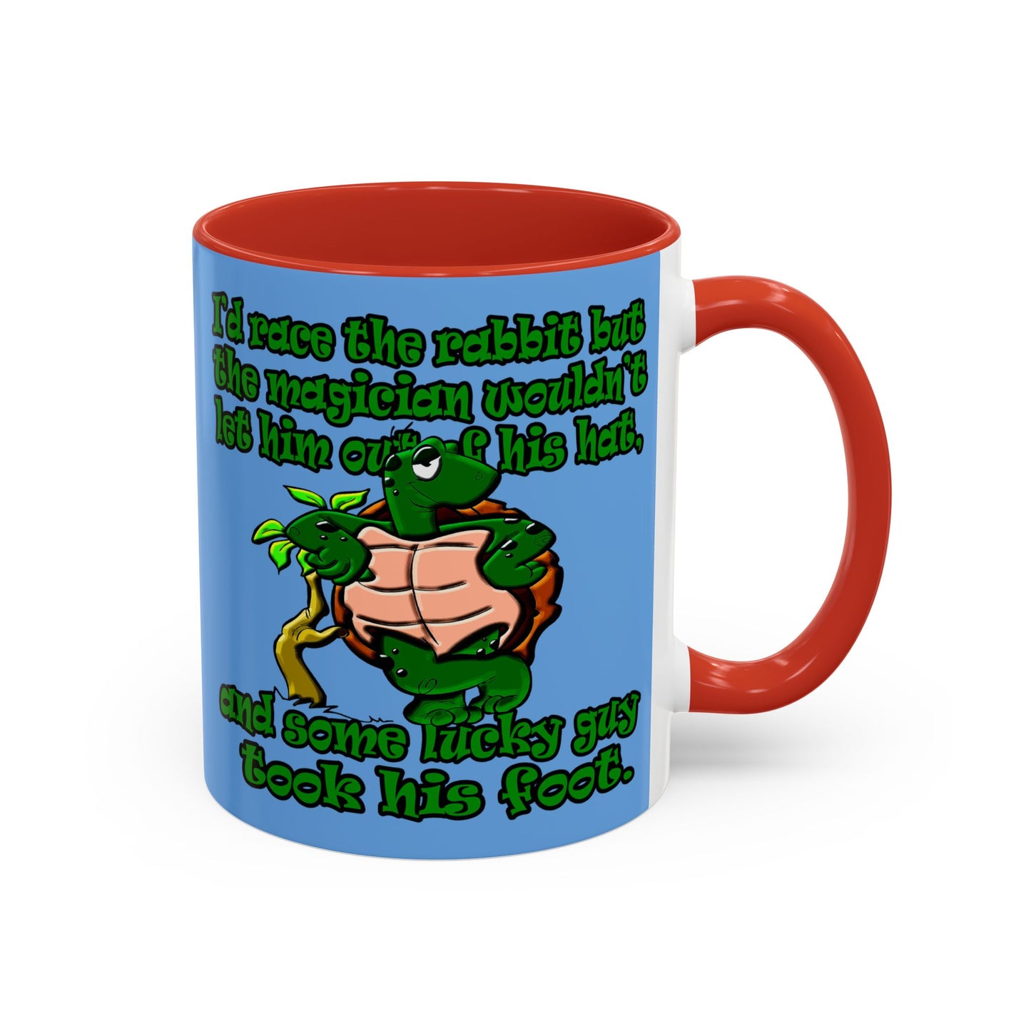 turtle race - Accent Mug (light blue)
