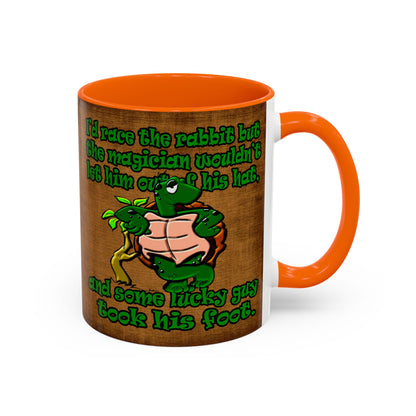 turtle race - Accent Mug (brown papyrus)