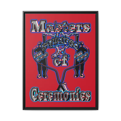 em cee squared - framed canvas art (dark red)
