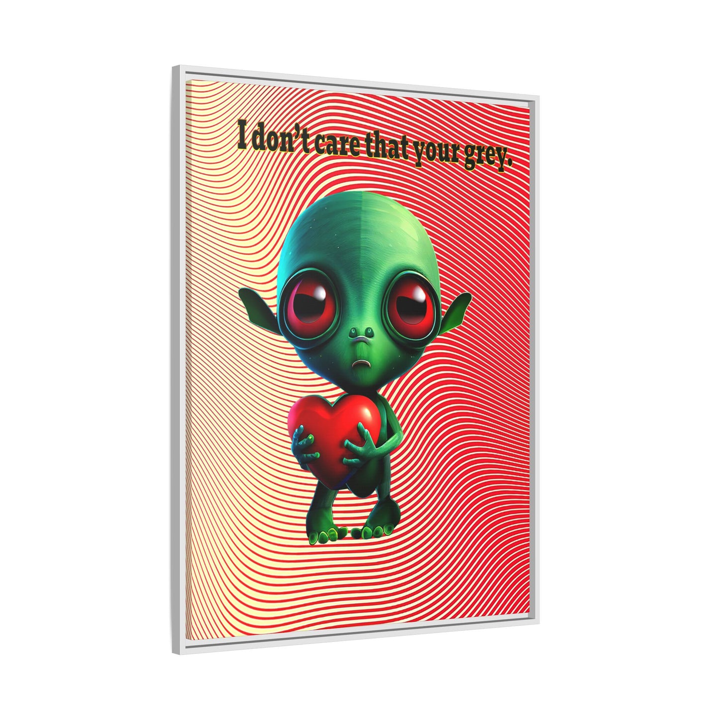 I don't care that your grey - framed canvas art (yellow-orange wave)