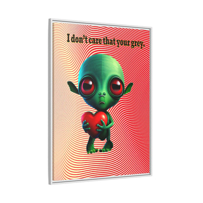 I don't care that your grey - framed canvas art (yellow-orange wave)