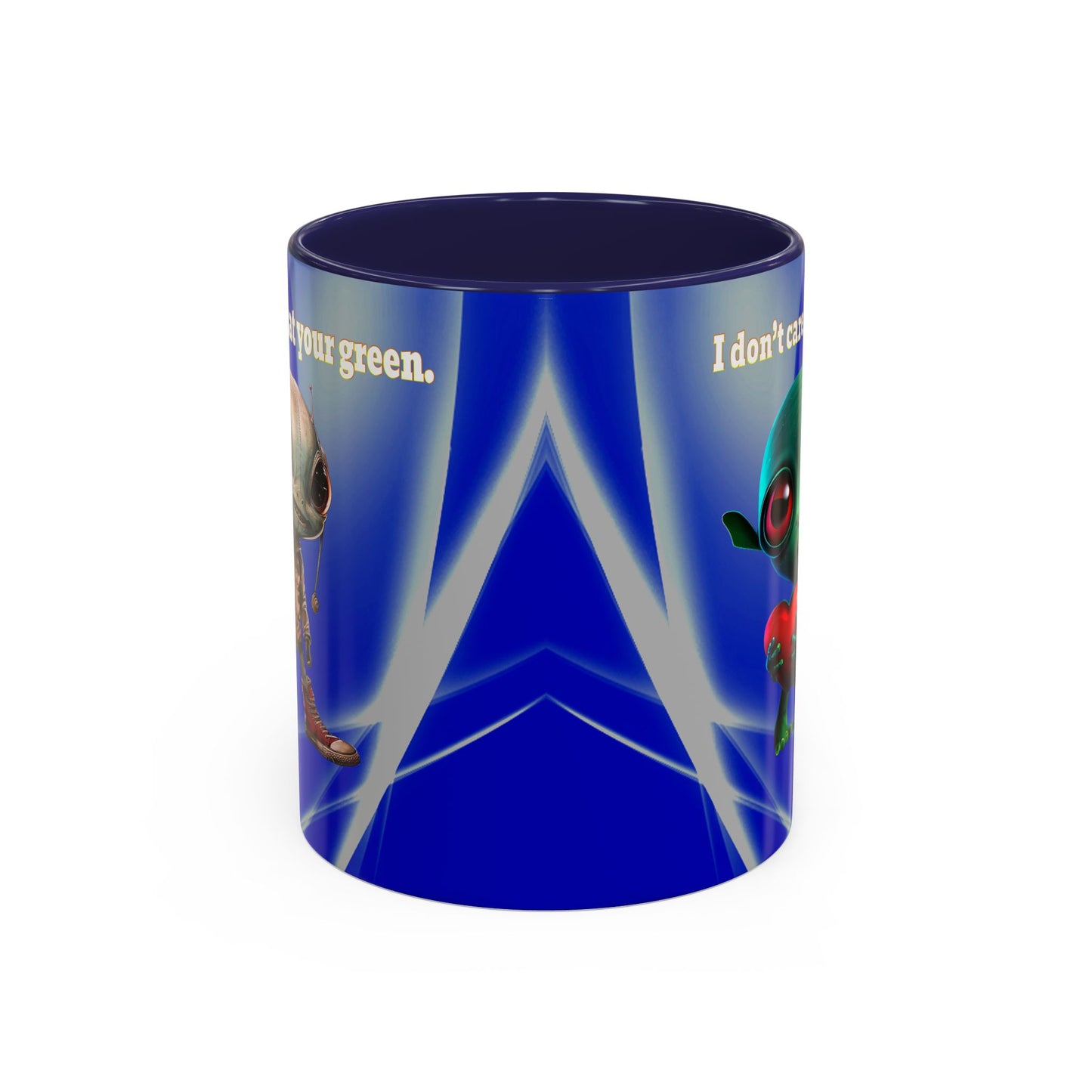 I don't care that your grey - Accent Mug (blue-white wave)