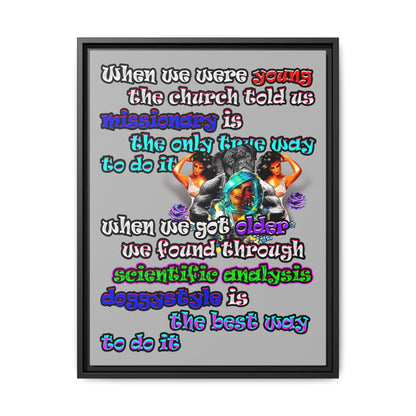 doggystyle - framed canvas art (light grey)