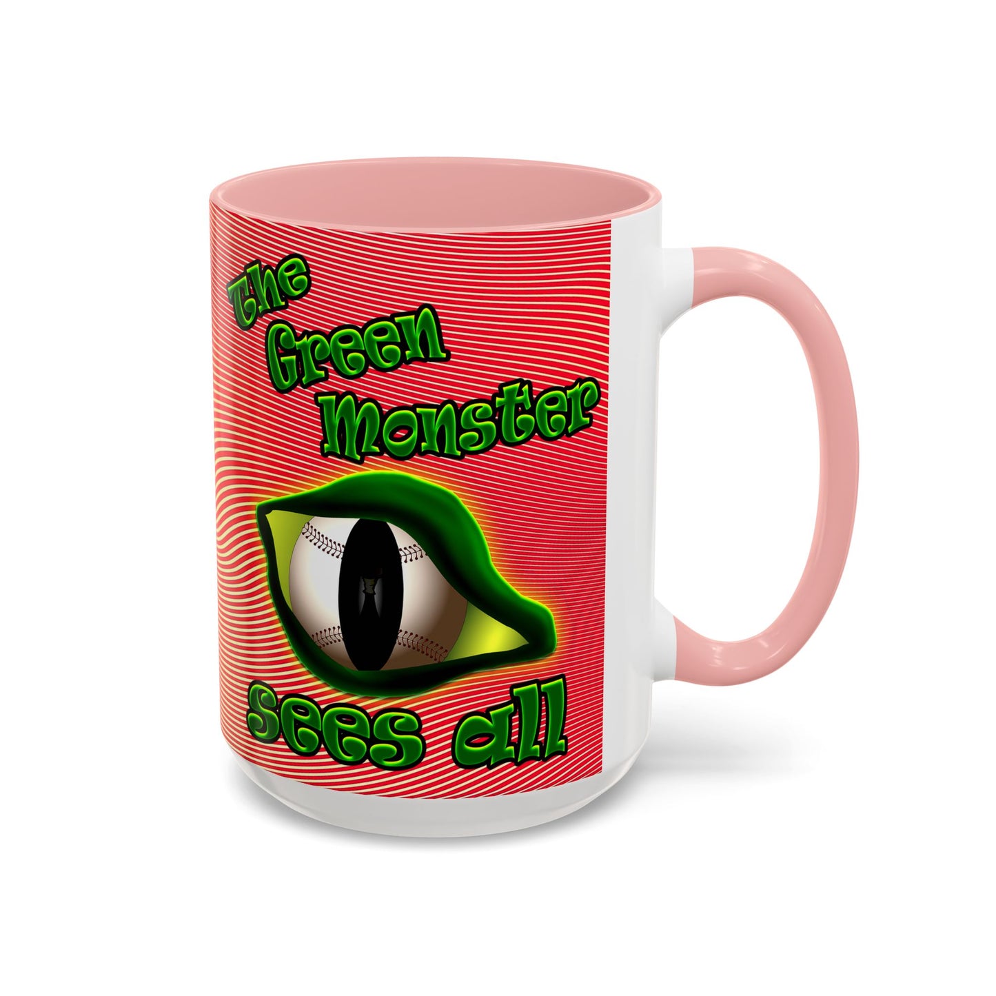 green monster - Accent Mug (yellow-orange wave)