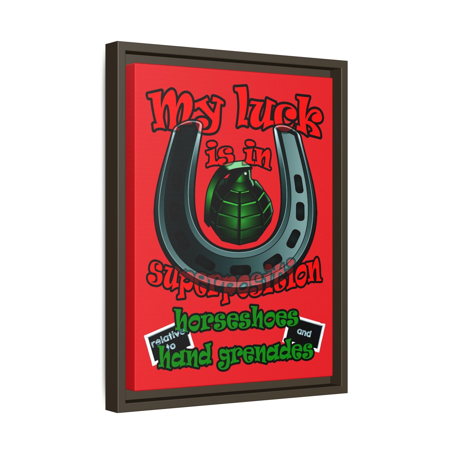 my luck - framed canvas art (red)