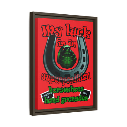 my luck - framed canvas art (red)