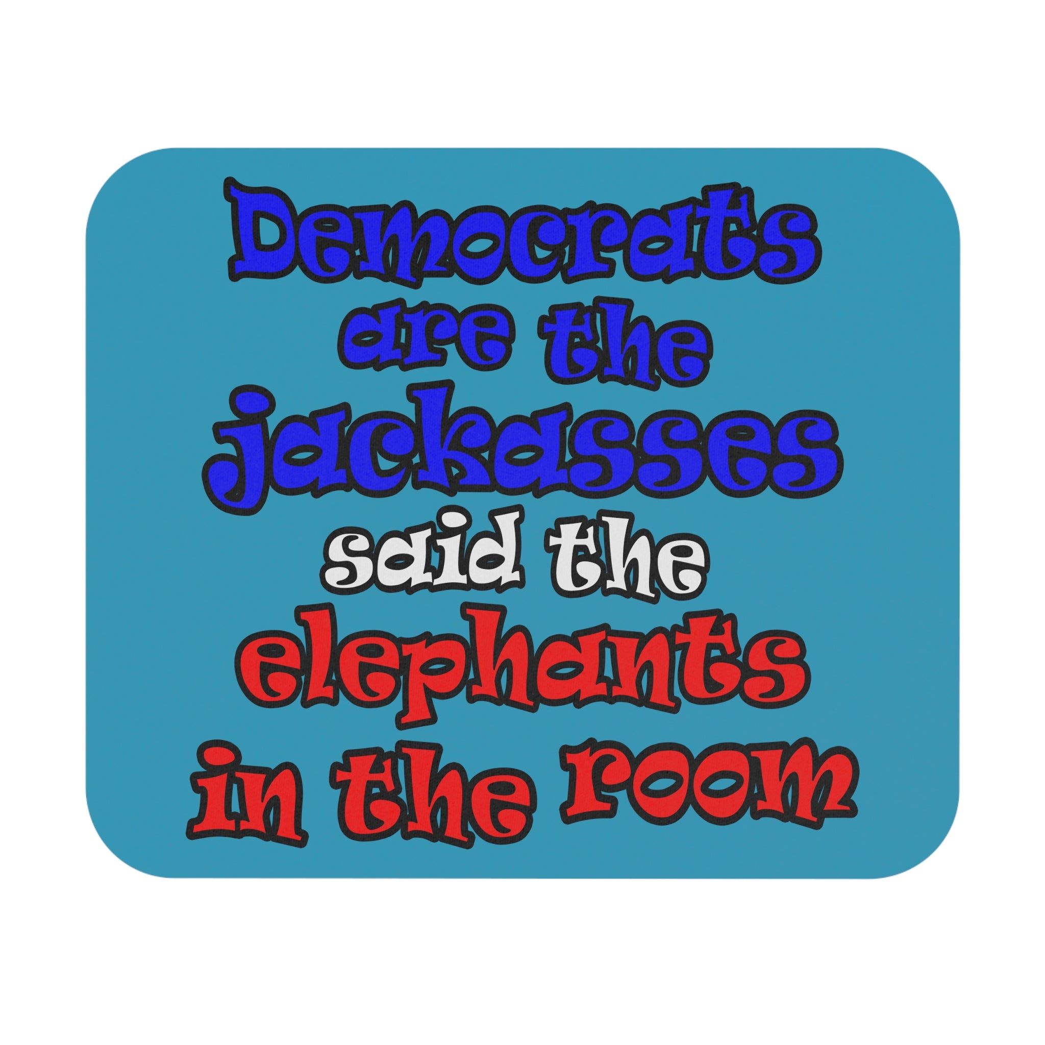 donkeys and elephants - Mouse Pad (Rectangle) (turquoise)