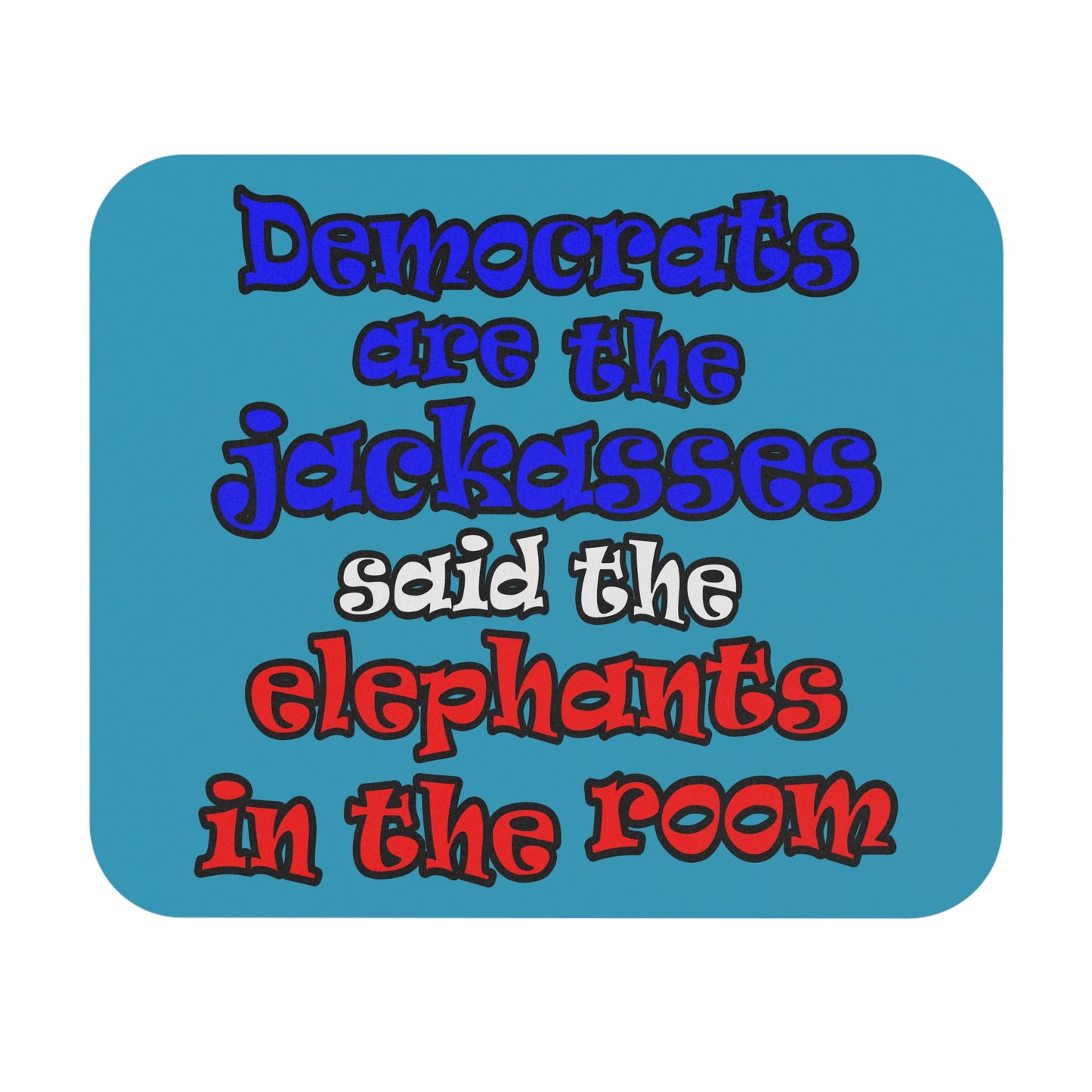 donkeys and elephants - Mouse Pad (Rectangle) (turquoise)