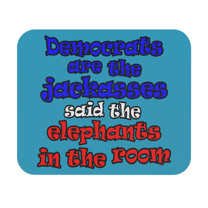 donkeys and elephants - Mouse Pad (Rectangle) (turquoise)
