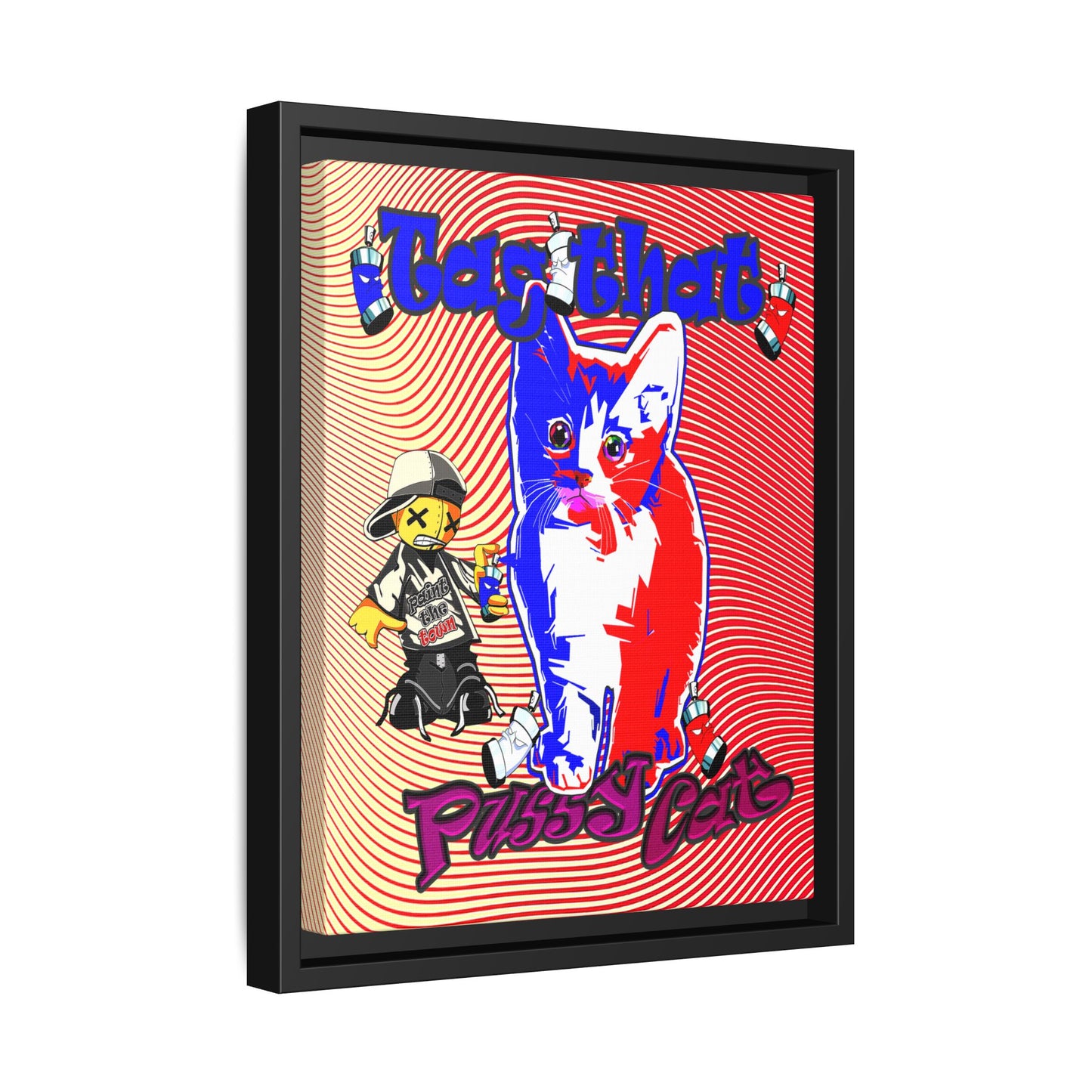 tag that - framed canvas art (yellow-orange wave)