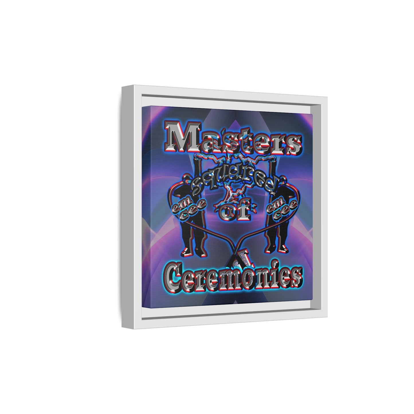 em cee squared - framed canvas art (grey-pink wave)
