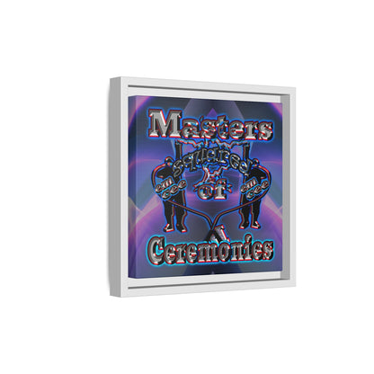 em cee squared - framed canvas art (grey-pink wave)