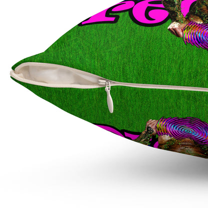 hoes b4 bros - Spun Polyester Square Pillow - ('snoops' background)