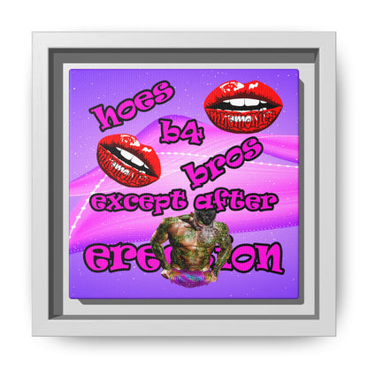 hoes b4 bros - framed canvas art (purple-pink wave)
