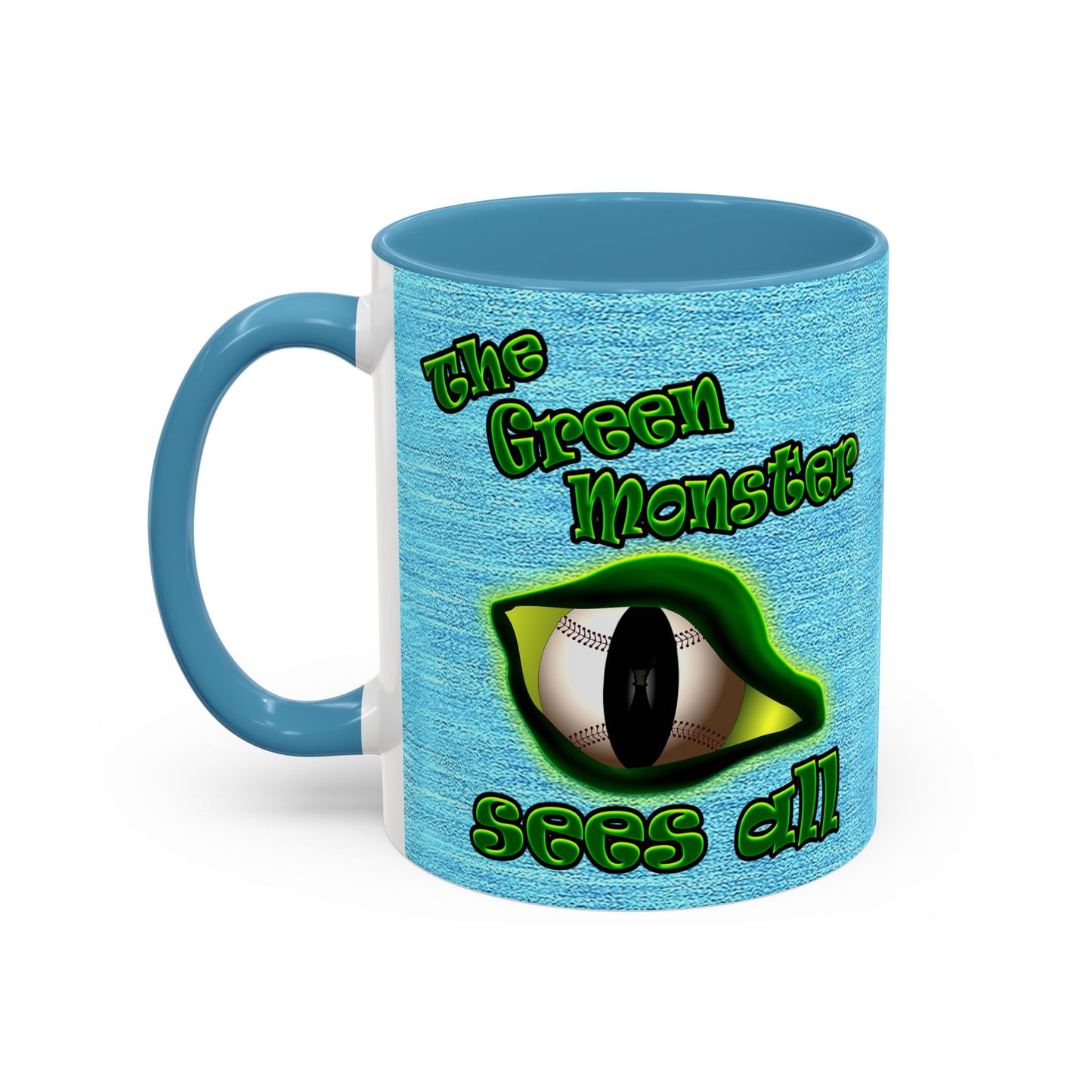 green monster - Accent Mug (faded blue)