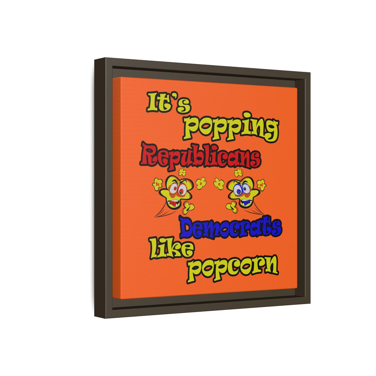 popping like popcorn - framed canvas art (orange)