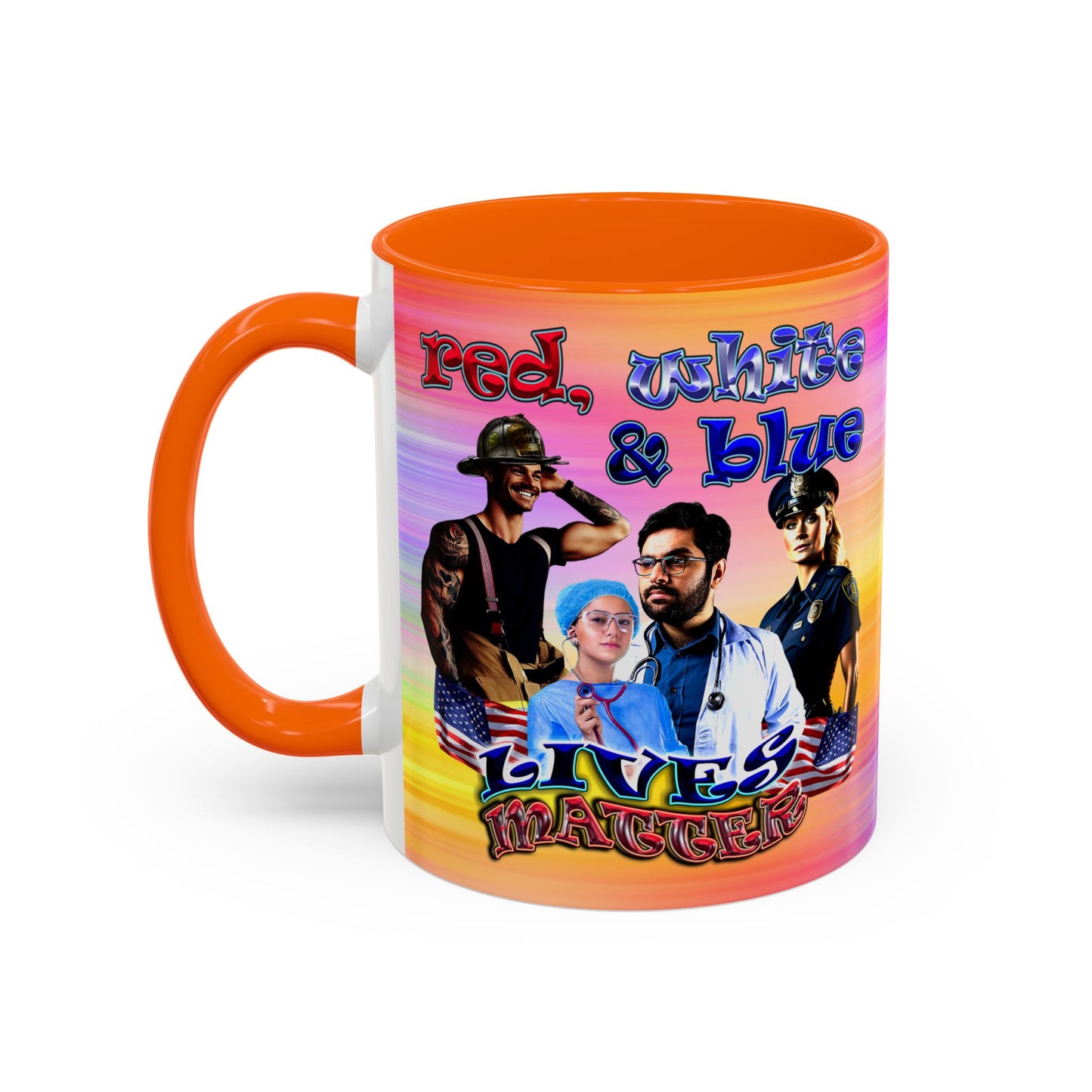 rw&b lives matter - Accent Mug (color blur)