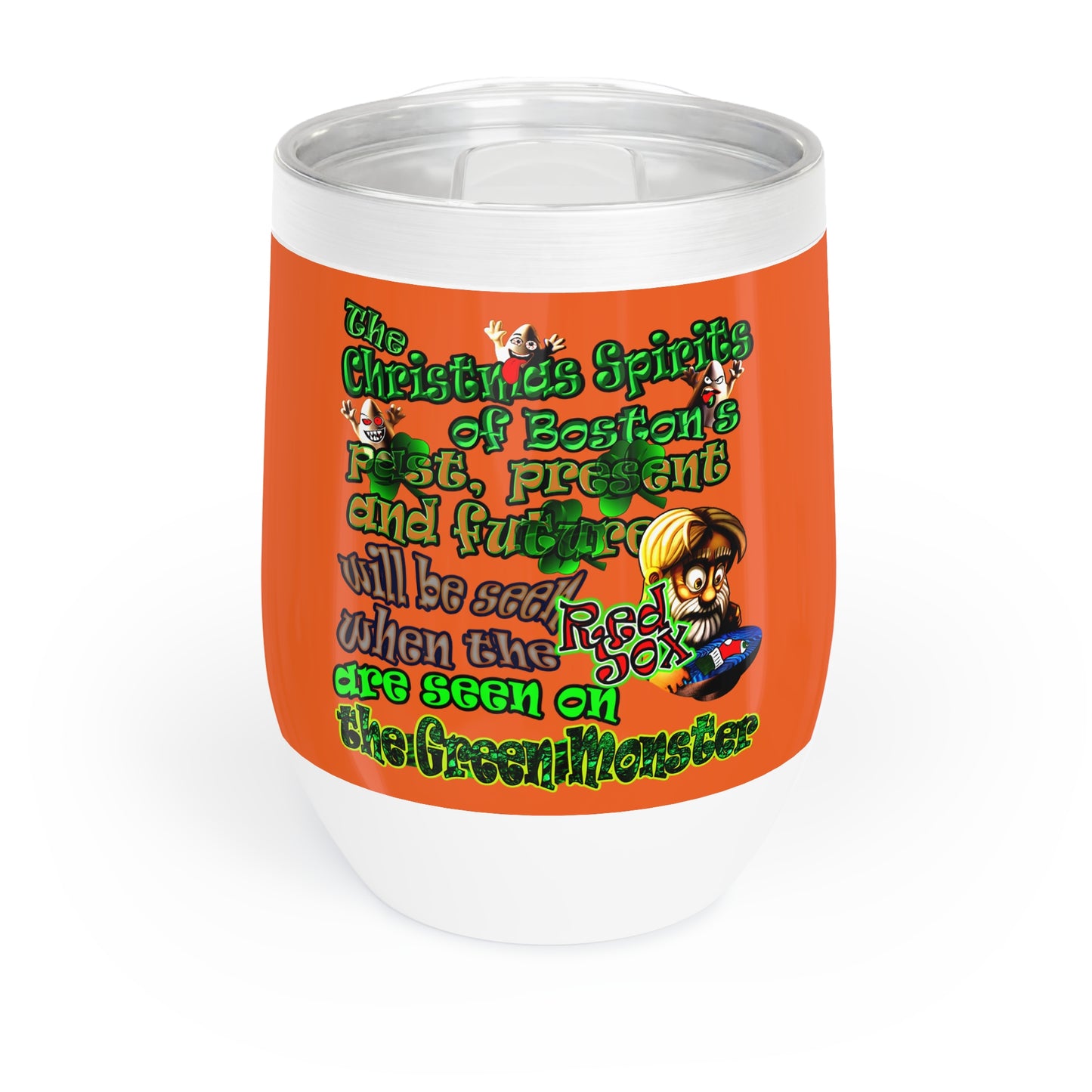 christmas spirits of boston - Chill Wine Tumbler (orange)