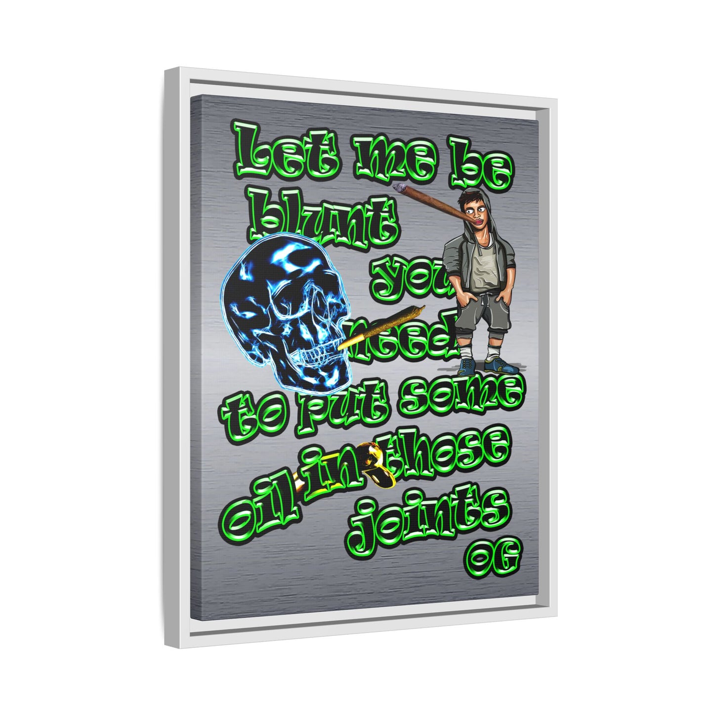 og - framed canvas art (brushed nickel)