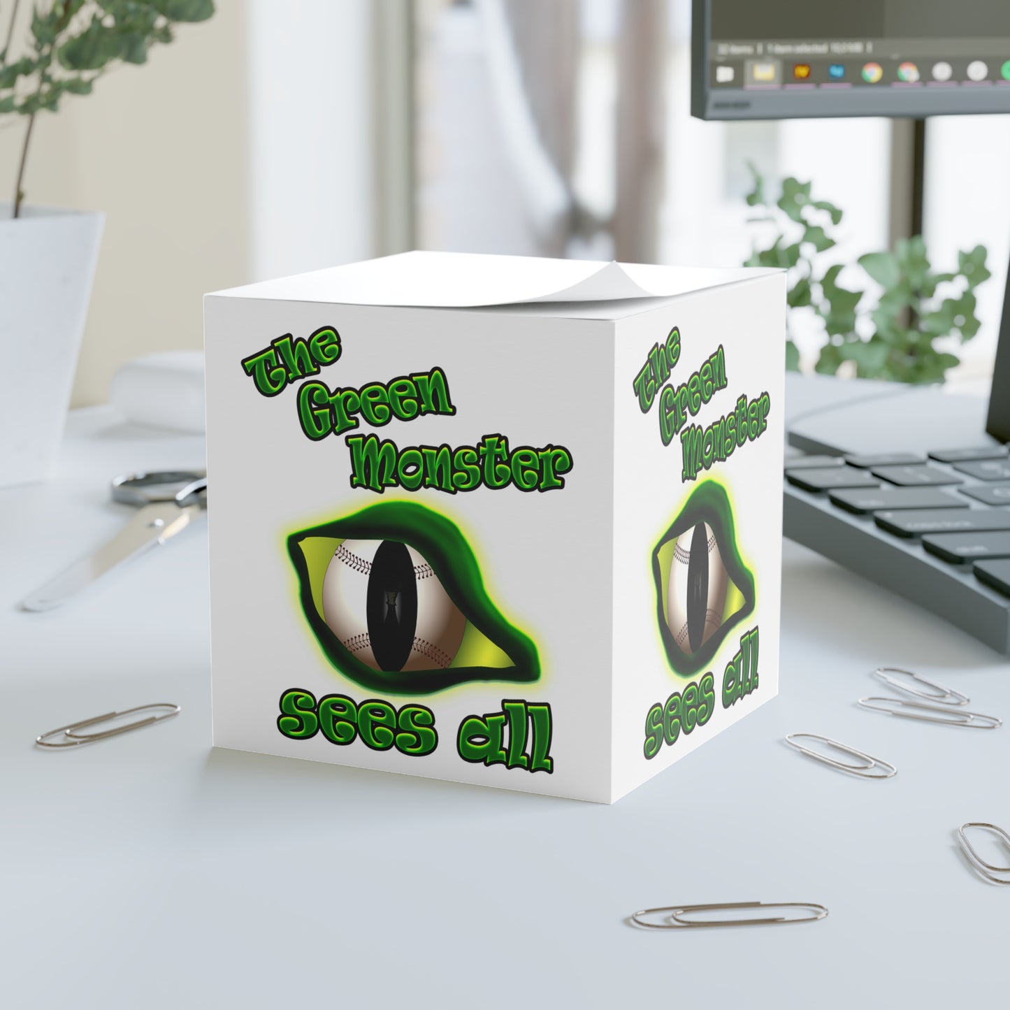 green monster - note cube (white)