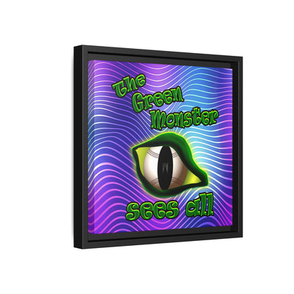 green monster - framed canvas art (purple wave)
