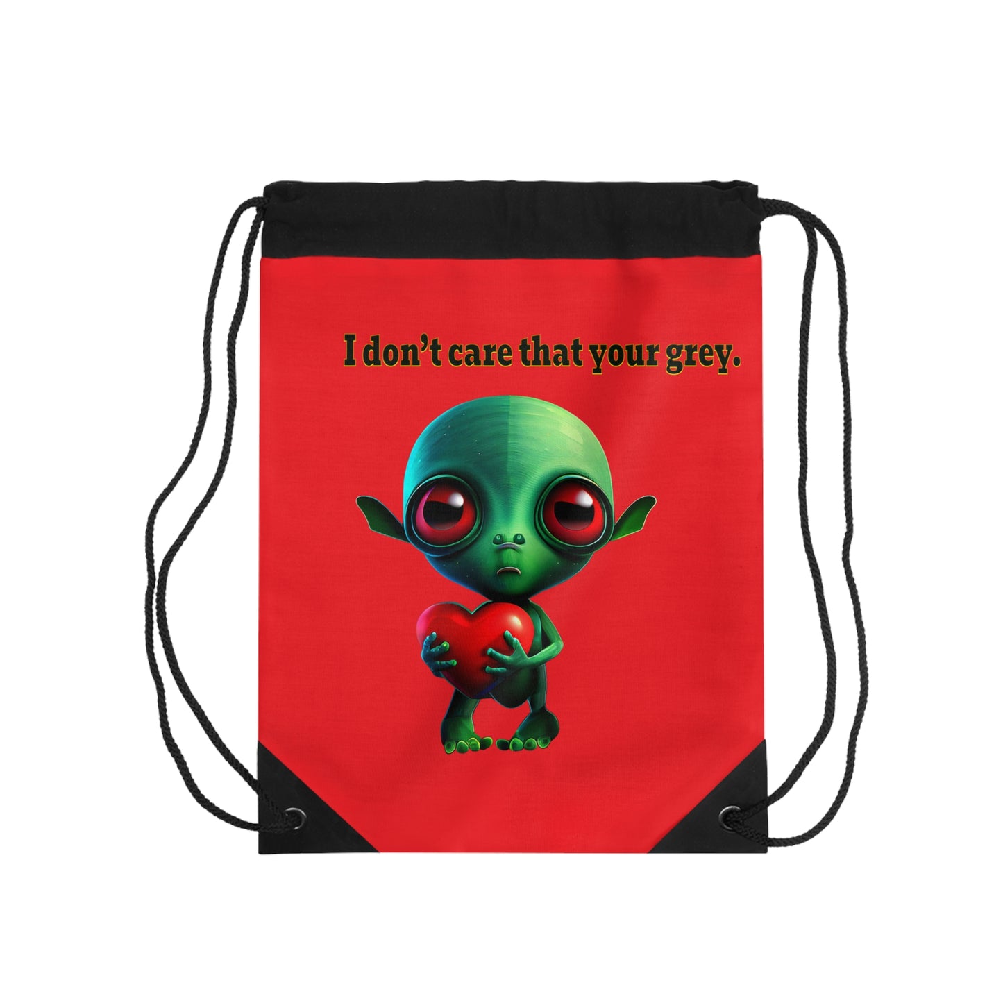 I don't care that your grey - Drawstring Bag (red)