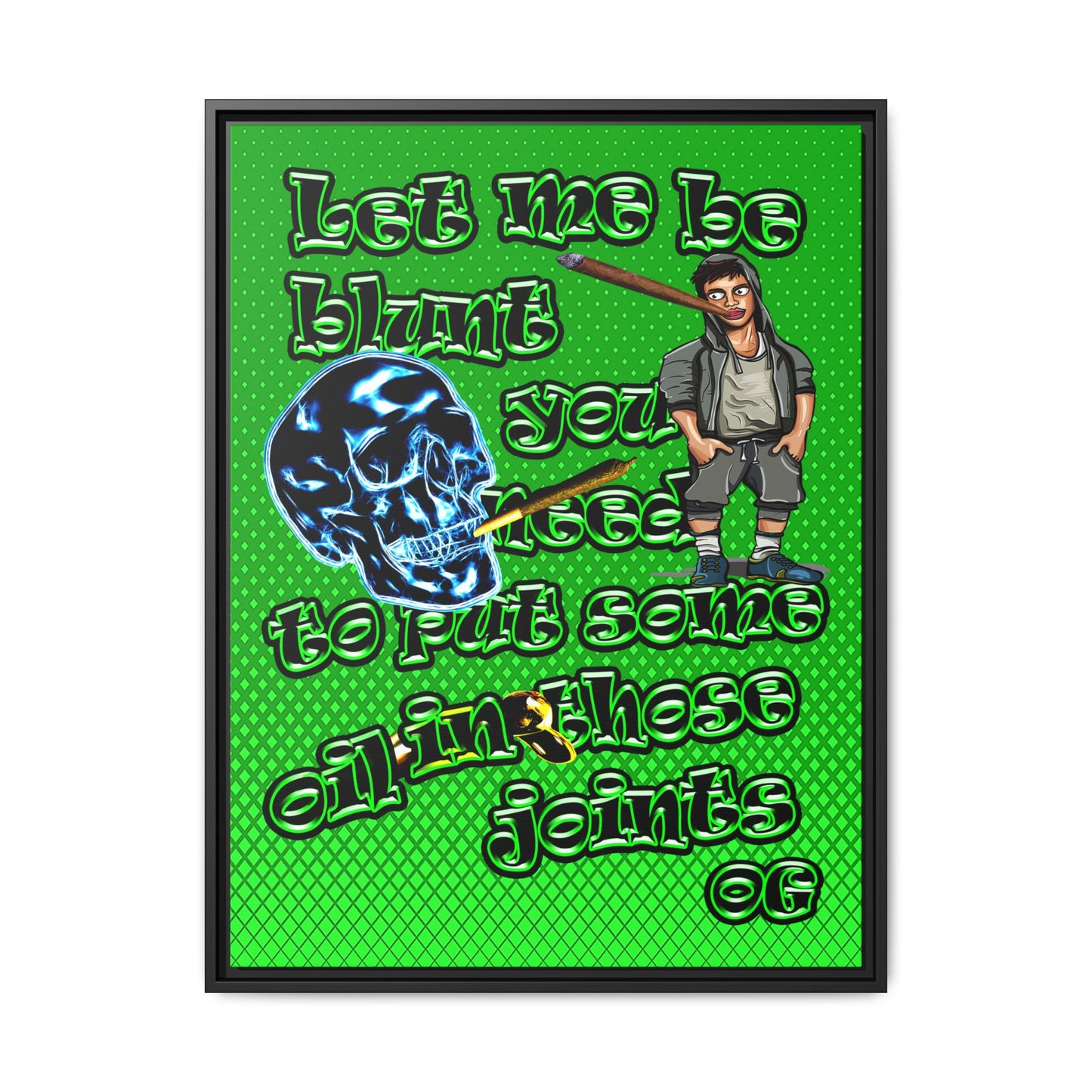 og - framed canvas art (logo green)