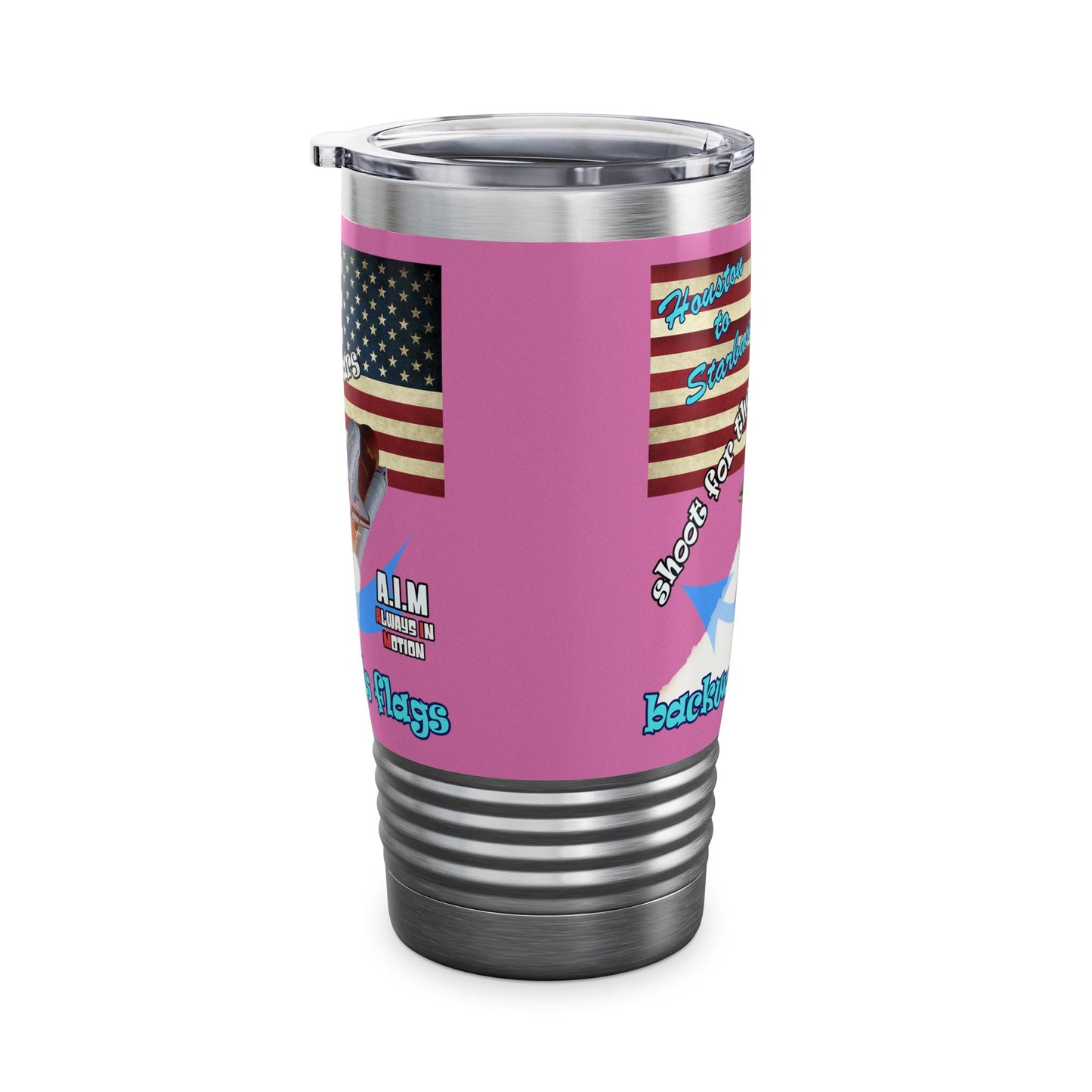 shoot for the stars - Ringneck Tumbler, 20oz (light pink)
