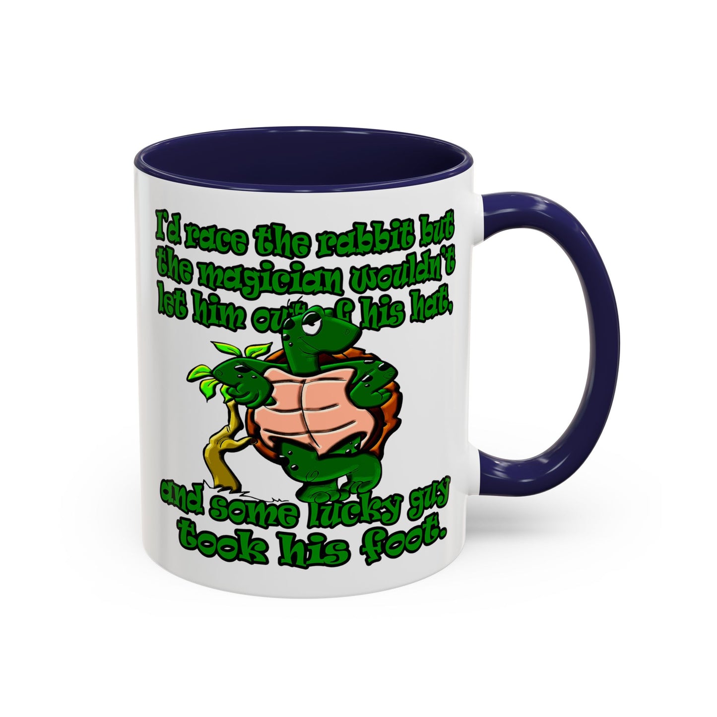 turtle race - Accent Mug (white)