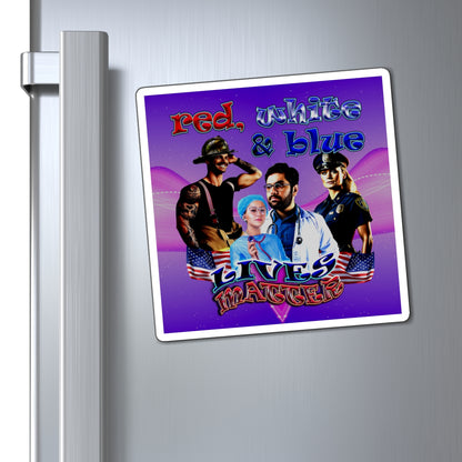 rw&b lives matter - Magnets - (purple-pink wave)