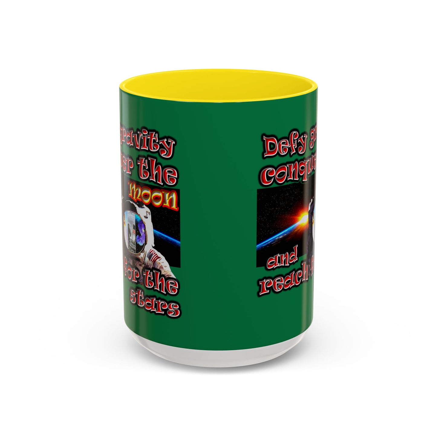 defy conquer reach - Accent Mug (dark green)