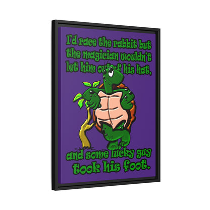 turtle race - framed canvas art (purple)