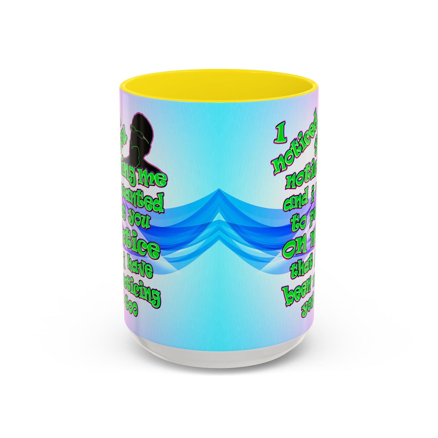 noticed you noticing - Accent Mug (light blue-pink wave)
