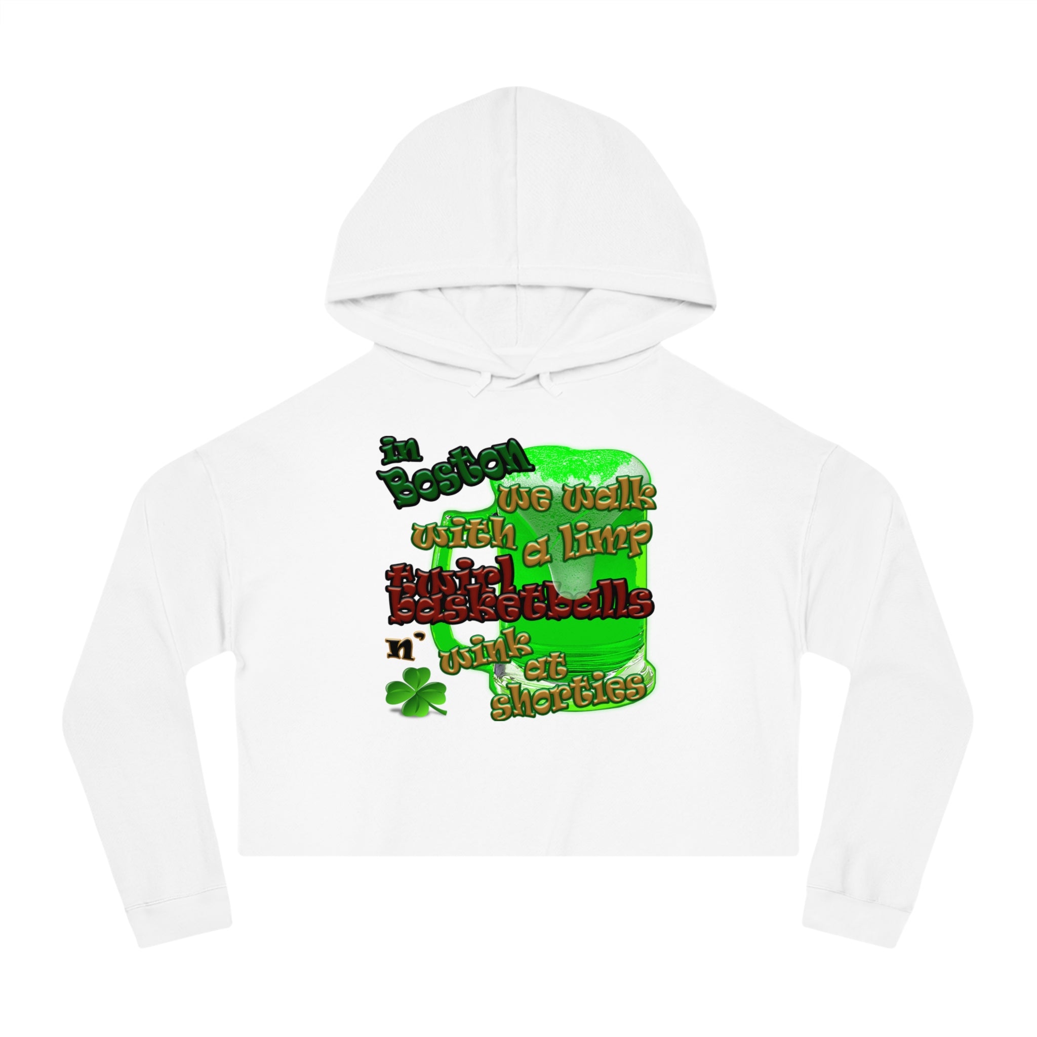 celtics logo - Women’s Cropped Hooded Sweatshirt