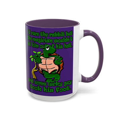 turtle race - Accent Mug (purple)