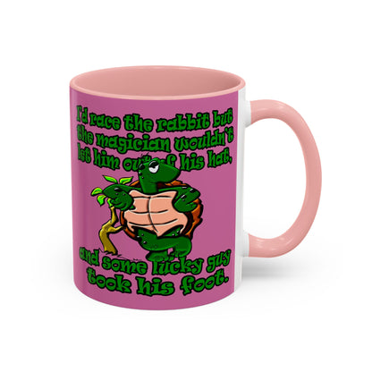 turtle race - Accent Mug (light pink)
