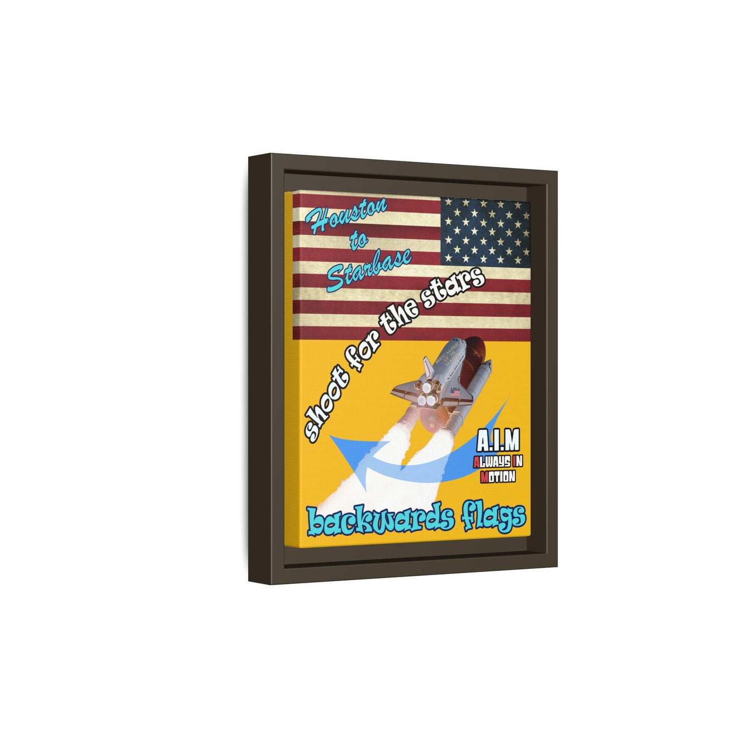shoot for the stars - framed canvas art (yellow)