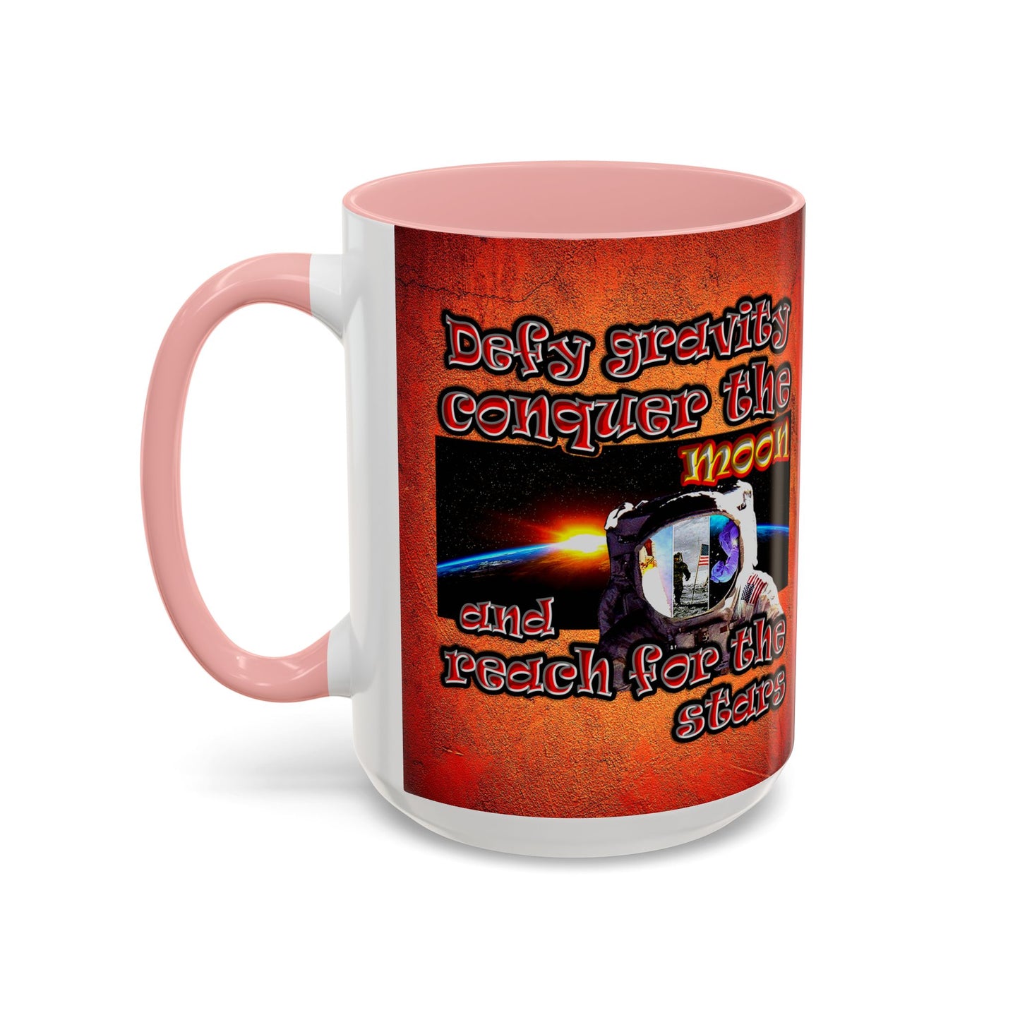 defy conquer reach - Accent Mug (burnt orange)