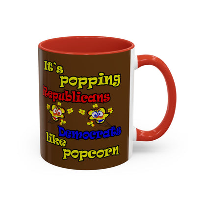 popping like popcorn - Accent Mug (brown)