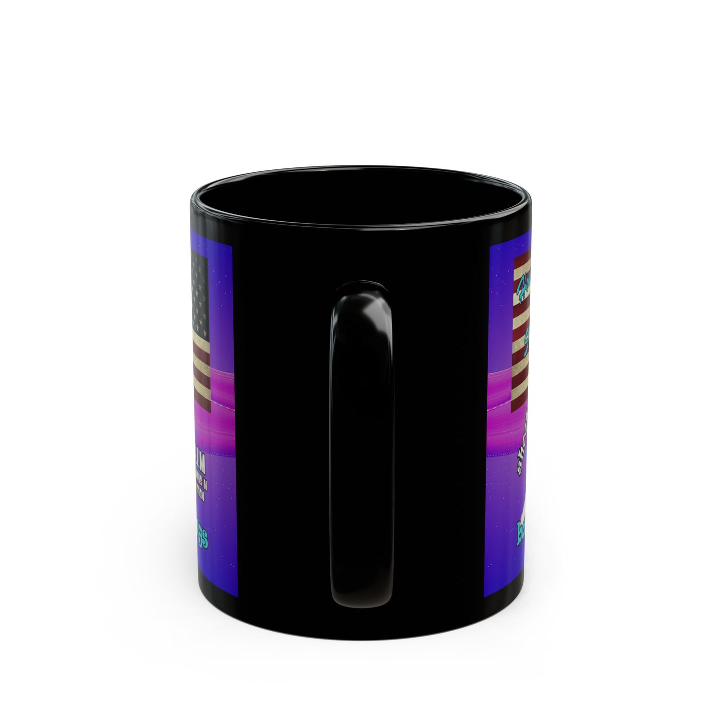 shoot for the stars - Black Mug (purple-pink wave)