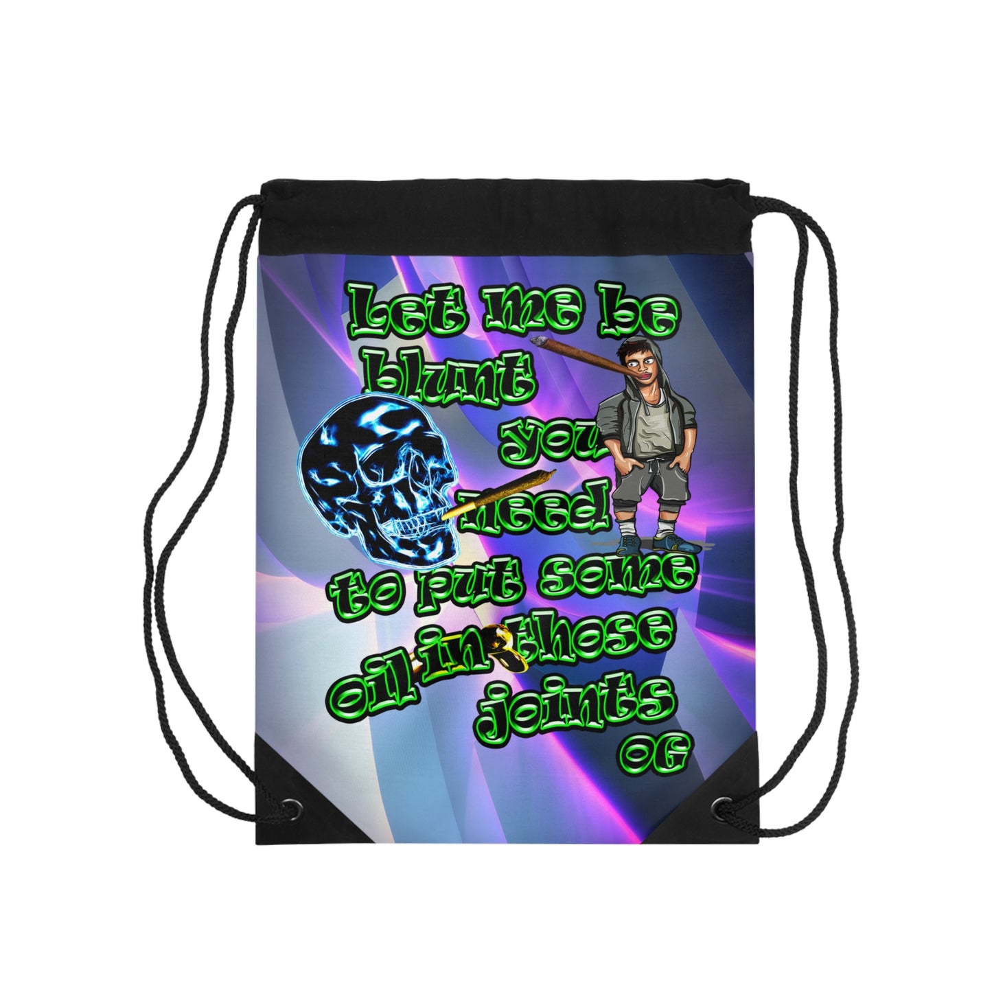 og - Drawstring Bag (grey-pink wave)