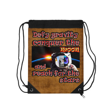 defy conquer reach - Drawstring Bag (dichromatic brown papyrus)
