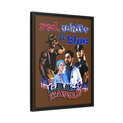 rw&b lives matter - framed canvas art (brown)