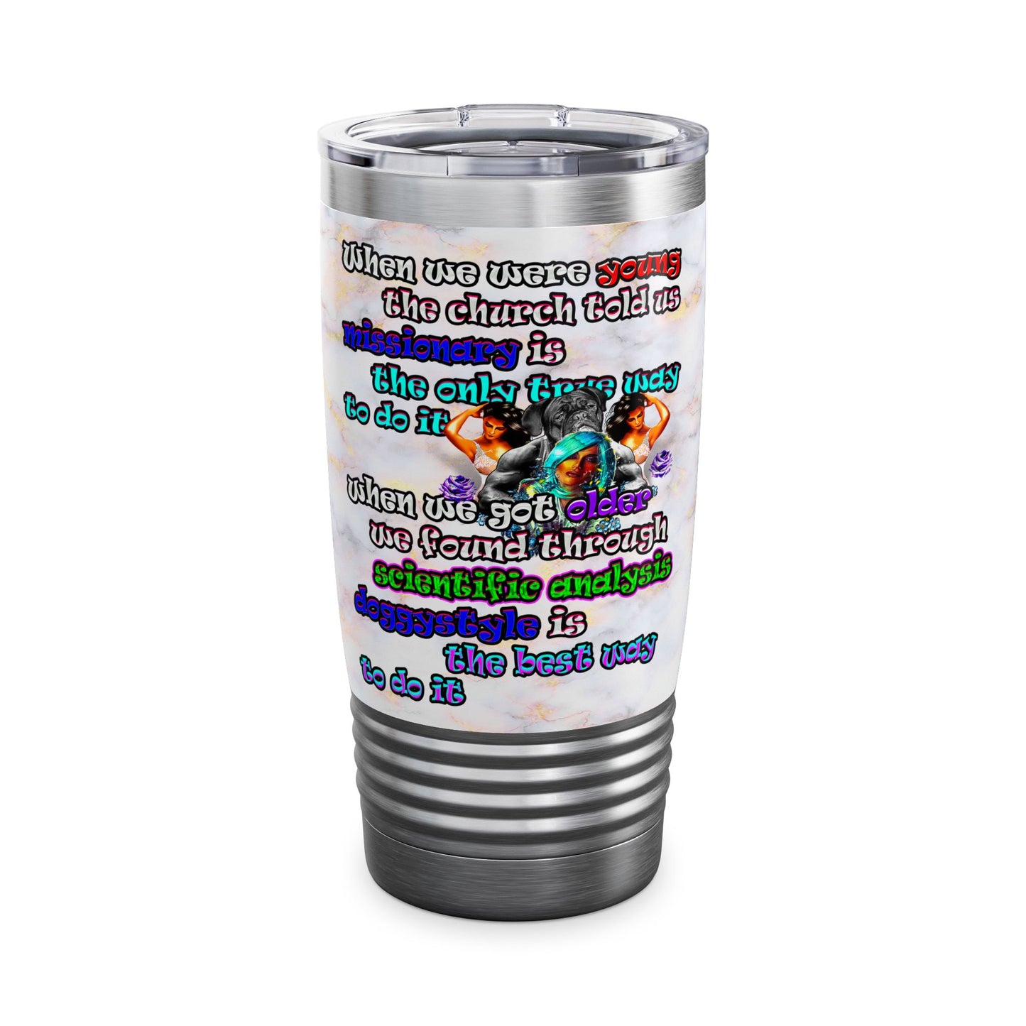doggystyle - Ringneck Tumbler, 20oz (white marble)