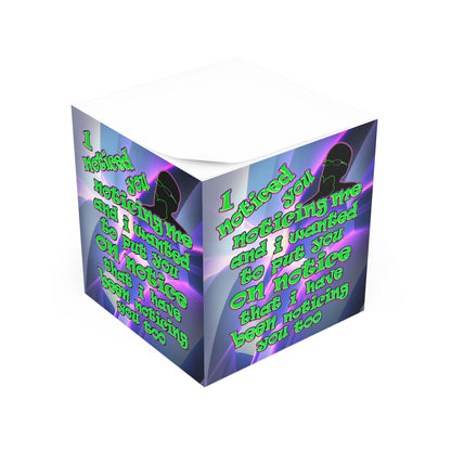 noticed you noticing - note cube (grey-pink wave)