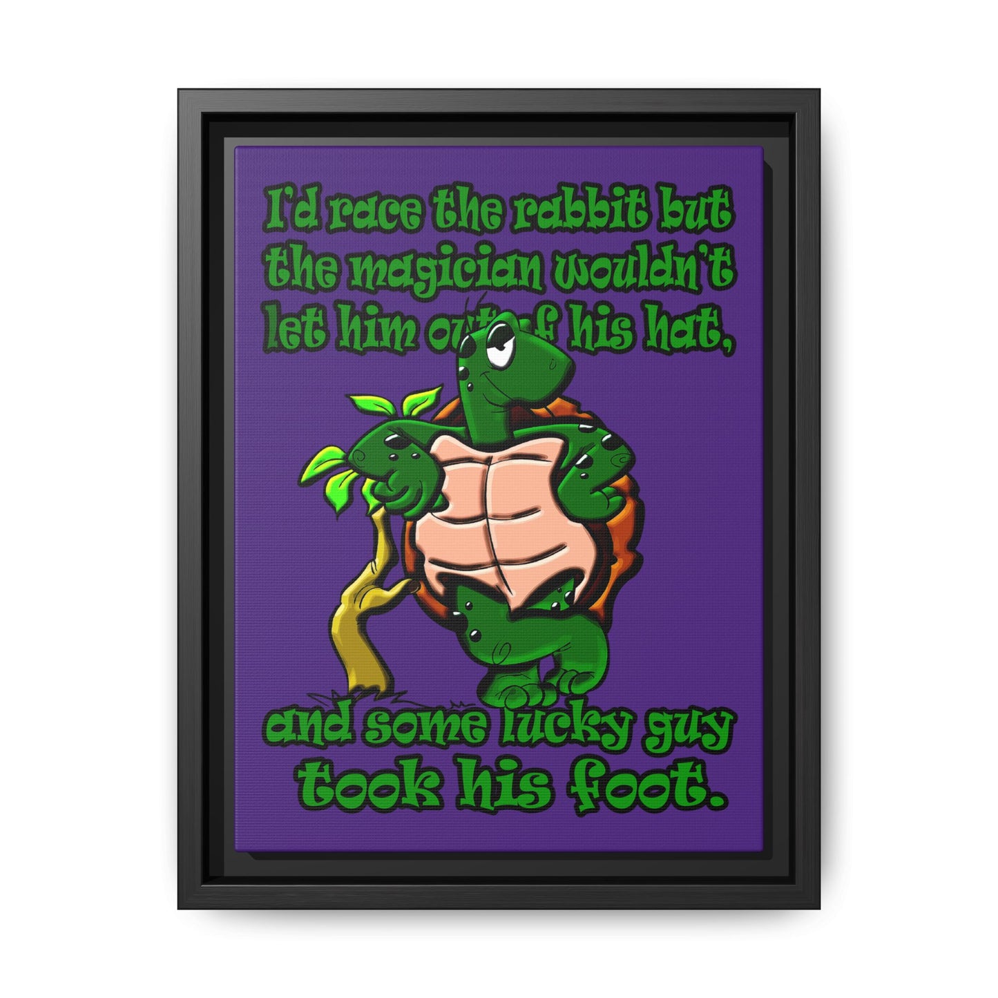 turtle race - framed canvas art (purple)