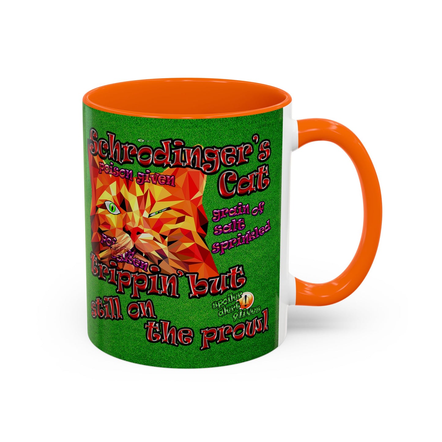 schrodinger's cat - Accent Mug (green turf)