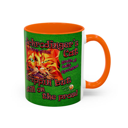 schrodinger's cat - Accent Mug (green turf)