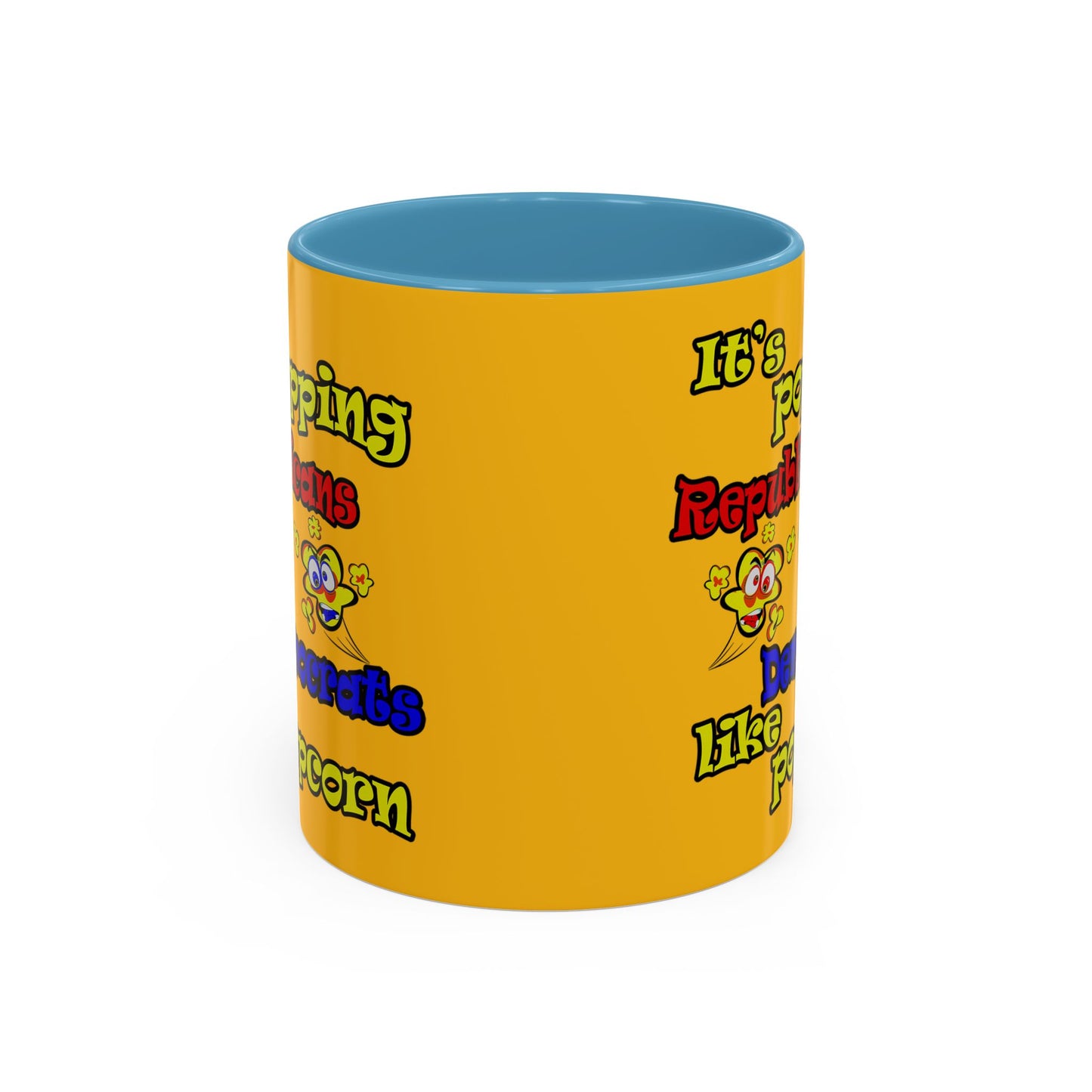 popping like popcorn - Accent Mug (yellow)