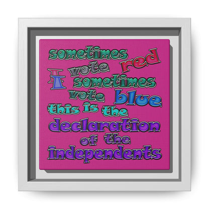 declaration of the independents - framed canvas art (pink)